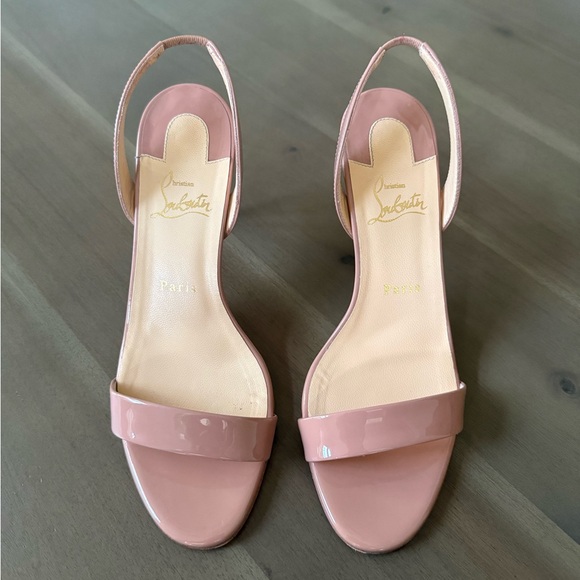 Christian Louboutin Marylin Nude Slingback Heels - Picture 3 of 10